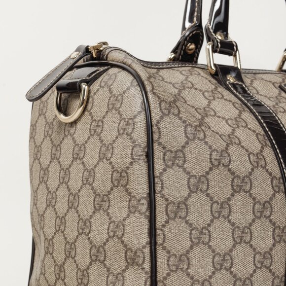 Gucci Brown Patent Medium GG Joy Boston Bag - Picture 7 of 14